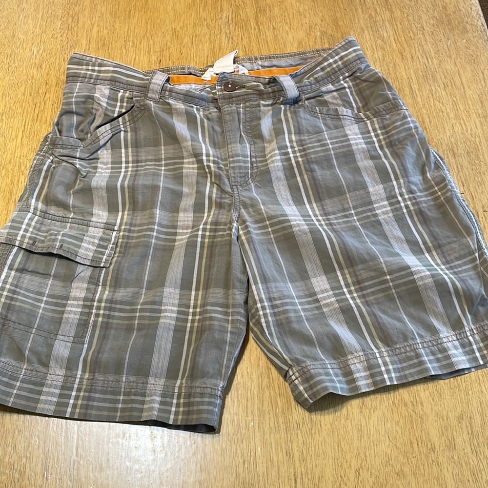 Marmot Mens Shorts Size 34 Plaid Multicolor Flat Front